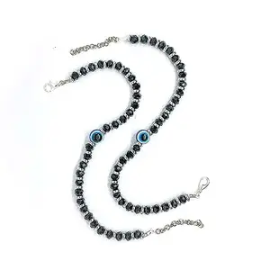 Fashion Accessories Anklet Black Beads with EVIL EYE Latest Traditional Payal Anklet 1 PAIR for Women and Girls