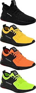 WORLD WEAR FOOTWEAR Men's (9273-9326-9324-9323) Multicolor Casual Sports Running Shoes 10 UK (Set of 4 Pair)