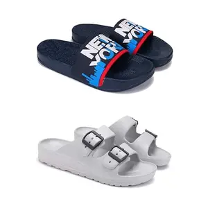 DRACKFOOT Men's Sandals | Lightweight Wear| Stylish & Easy to Wear For Men'S GR-SAN-(2-COMBO)-1587-3114-7