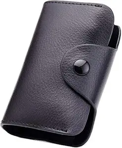 Zacharias Leather Pocket Sized Debit/Credit/ATM Card Holder Case Wallet Black