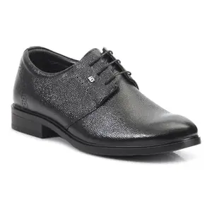 ID Men's Black Leather Lace-Up Formal Shoes