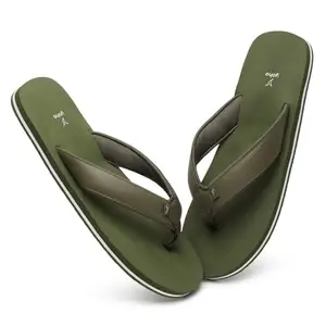 YOHO OAK's Big Size Slipper for Big Feet Mens |Soft Ortho slippers | Soft comfortable and stylish flip flop slippers for men| Plus size slipper | UK 12 - Olive green
