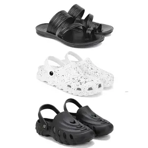 DRACKFOOT Men's Sandals | Lightweight Wear| Stylish & Easy to Wear For Men'S GRT-SAN-(COMBO-3)-3152-3057-3138-7