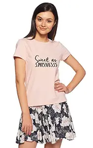 PockTown INTERNATIONAL T shirts for Women Stylish Printed T-shirts for women Cotton Summer Round Neck Half Sleeves Daily Wear Ladies Regular Fit Cotton T-shirt for Women & Girls