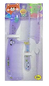 Glavon's Latest Gift Fashionable Printed Comb Set for Ashtami Puja/Navratri [Purple]+ Free Complementry 12 Pcs Velvet Elastic Hair Bands Scrunchies for Women (Multy)- [ Spl Kanjak Pack of 13 Set ]