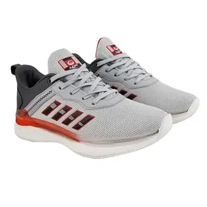 Lancer Mens RAMBO-190LGR-RED Light Grey Running Shoe