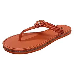 Action Slippers/Sliders for Women's (Orange)(Size-7)