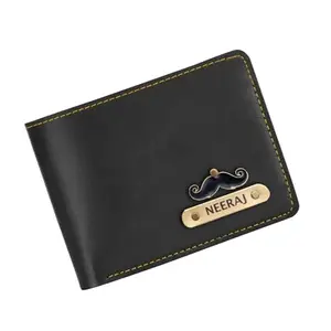 NAVYA ROYAL ART Leather Wallet for Men and Boys Personalized Wallet | Customise Gifts for Men | Customized Wallet with Name & Charm | Purse (Black01)