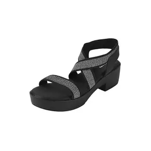 Metro Women's Black Faux Leather fashion Sandal UK/3 EU/36 (34-352)