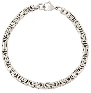 ZIVOM® Surgical Stainless Steel Rhodium Plated Byzantine Bracelet For Men