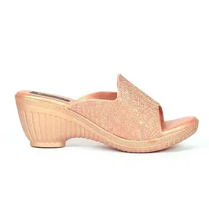 SHEHLA CREATIONS Womens Casual and Partywear Heels Heeled Sandal (Peach, numeric_11)