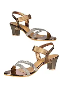 WalkTrendy Womens Synthetic Copper Sandals With Heels - 4 UK (Wtwhs627_Copper_37)