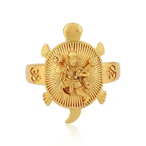Zumrut� Gold Plated Designer Hanuman Bajrangbali on Tortoise Vastu Feng Shui Kachua Good Luck Charm Fashion Free Size Finger Ring for Women/Men