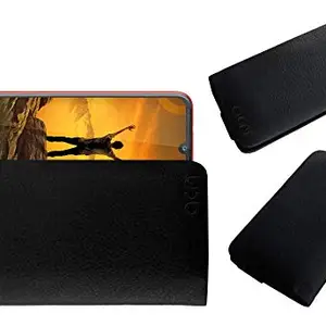 ACM Rich Soft Handpouch Carry Case Compatible with Gionee Max Mobile Leather Cover Black