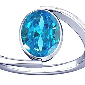 Divya Shakti 9.25-9.50 Ratti Aquamarine Beruj Gemstone Silver Ring for Women