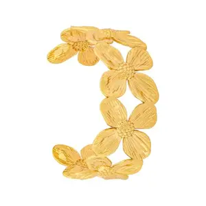 KUSHAL'S Fashion Jewellery Gold Polished Copper Trendy Adjustable Kada, Best for Casual Wear & Special Occasion - 455246