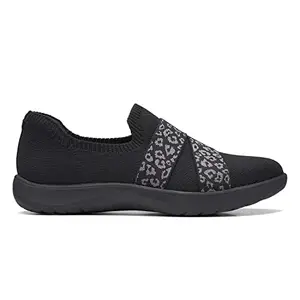 Clarks Women Adella Stride Ballet Black Knit UK-6