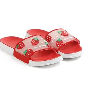 Slippers for Women Daily Use Fruit Design Flip Flop Slipper Home Slippers Indoor Outdoor Washable Sliders Foot Wear Flip Sandals Chappals Slip On (Size : 38, Red)