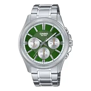 Casio Enticer Analog Green Dial Men MTP-1375D-3AVDF (A2230)
