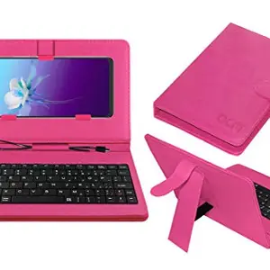 ACM Keyboard Case Compatible with Vivo V20 2021 Mobile Flip Cover Stand Direct Plug & Play Device for Study & Gaming Pink