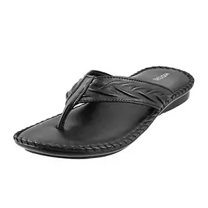 Mochi Women's Black Leather Fashion Sandals-6 UK (39 EU) (44-73)