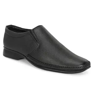 LAUREL FASHION FEVER Men's Stylish and Comfortable Slip on Formal Shoes (ED-2002-BLK-9) Black