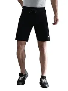 CROCODILE Men Solid Track Shorts | Comfort Fit | Mid Rise | Drawstring Waist | Above Knee Length | Casual Sports Lounge Shorts