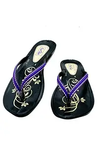 Creation Garg Women's Purple Flip-Flops