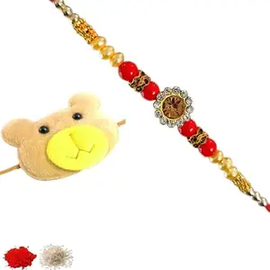 Rakhiya.com Designer Rakhi set of two, Multicolour rakhi, combo of two (set of 2), With Roli Chawal Packet 0586