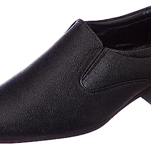Global Rich Height Increasing Corporate Casual Slip-On Shoes for Men Black Formal Shoes - 9 UK (43 EU) (447Black9)