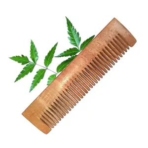 Hand Made Natural Pure Neem Wood Travel Comb Pocket Wooden Hair Comb For Hair Growth For Women And Men (Pack Of 1)