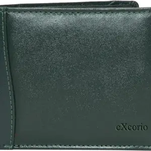 eXcorio Genuine Leather Formal 8 Card Slots Solid Wallet for Men (Green, 11X9Cm) Afgreenwave