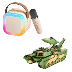 Kamsons Karaoke Machine for Girls & 2 in 1 Automatic Deformation Plane AiR-Craft Tank for Boys & Girls
