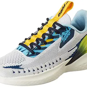 FURO White/Yellow Low Ankle Running Shoes for Men(R1080 C266)