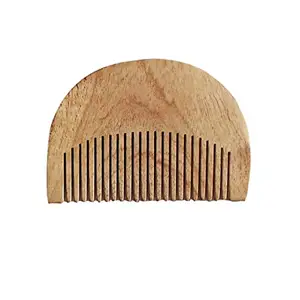 Vrini natural neem wood beard comb. - pocket friendly comb - beard comb for men