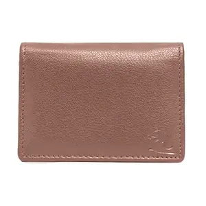 KARA Tan Unisex Genuine Leather Cardholder I Leather Visiting Card Holder with Slip Pockets