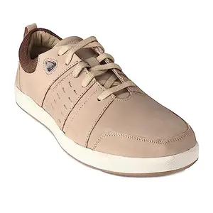 Red Chief Beige Leather Casual Shoes for Men