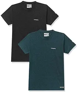 Charged Brisk-002 Melange Round Neck Sports T-Shirt Black Size 2Xl And Charged Brisk-002 Melange Round Neck Sports T-Shirt Teal Size 2Xl