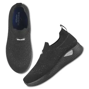 URJO ZARI Women's Lightweight Walking Shoes Super Flexible Comfortable Casual Running for Everyday Wear Shoe for Women by Welcome W-ZARI-BLK_4