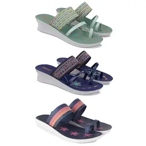 Women's Comfortable Sandal,Casual Lightweight Sandal for Everyday Wear for women's(GR-(COMBO-3)-1948-1947-1991-7)