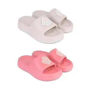 Premium Comfortable Regular Wear women Slider|Sandal for women's & Girls-COMBO(2)-O14-O15-7(COMBO(2)-O14-O15-7_BZ)-EURO-38