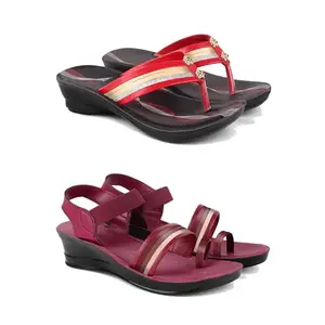Women's Comfortable Sandal,Casual Lightweight Sandal for Everyday Wear | (Combo 2)-1958-1962-7