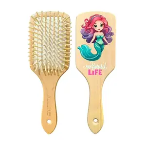 Allure Personalised Mermaid Print Paddle Hair Brush