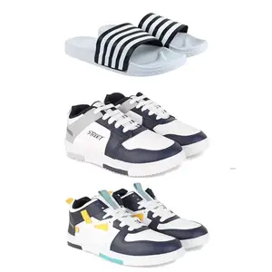 DRACKFOOT Men's Sports Shoes | Lightweight Stylish & Easy to Wear for Men'sGR-SPO-(3-Combo)-3026-1075-1074-6 Multicolor