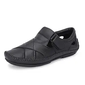 Centrino Sandal for Men | Enhanced Grip Insole for Superior Stability | Modern & Stylish Design with Adjustable Straps | Lightweight & Comfortable Footwear for All-Day Wear 7333-1_Black_6