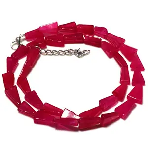 AAA+ Exclusive Pink Aventurine Gemstone Smooth Triangle Beaded Necklace Best For Her