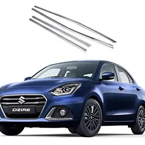 AUTOSMARTLOOK Car Lower Chrome Window Garnish for Maruti Swift Dzire (2020 -Present)