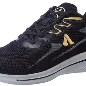 Aqualite Men Punch Shoes, Black/Gold, 6 UK/India