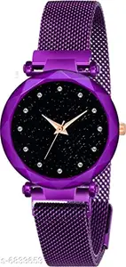 LAKSH Trendy Design Stylish Megnetic Belt Watches for Girls & Women (SR-723) AT-7231(Pack of-1)