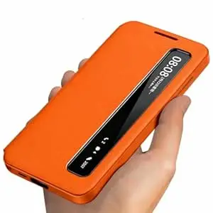 ProLook Flip Case Cover for Samsung Galaxy S26 Ultra 5G with Smart-View Feature, Protective Phone Accessory, NFC Window Display Activation via App (Orange)